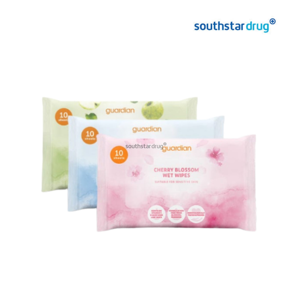Guardian Assorted Wipes 10s x 3 Packs