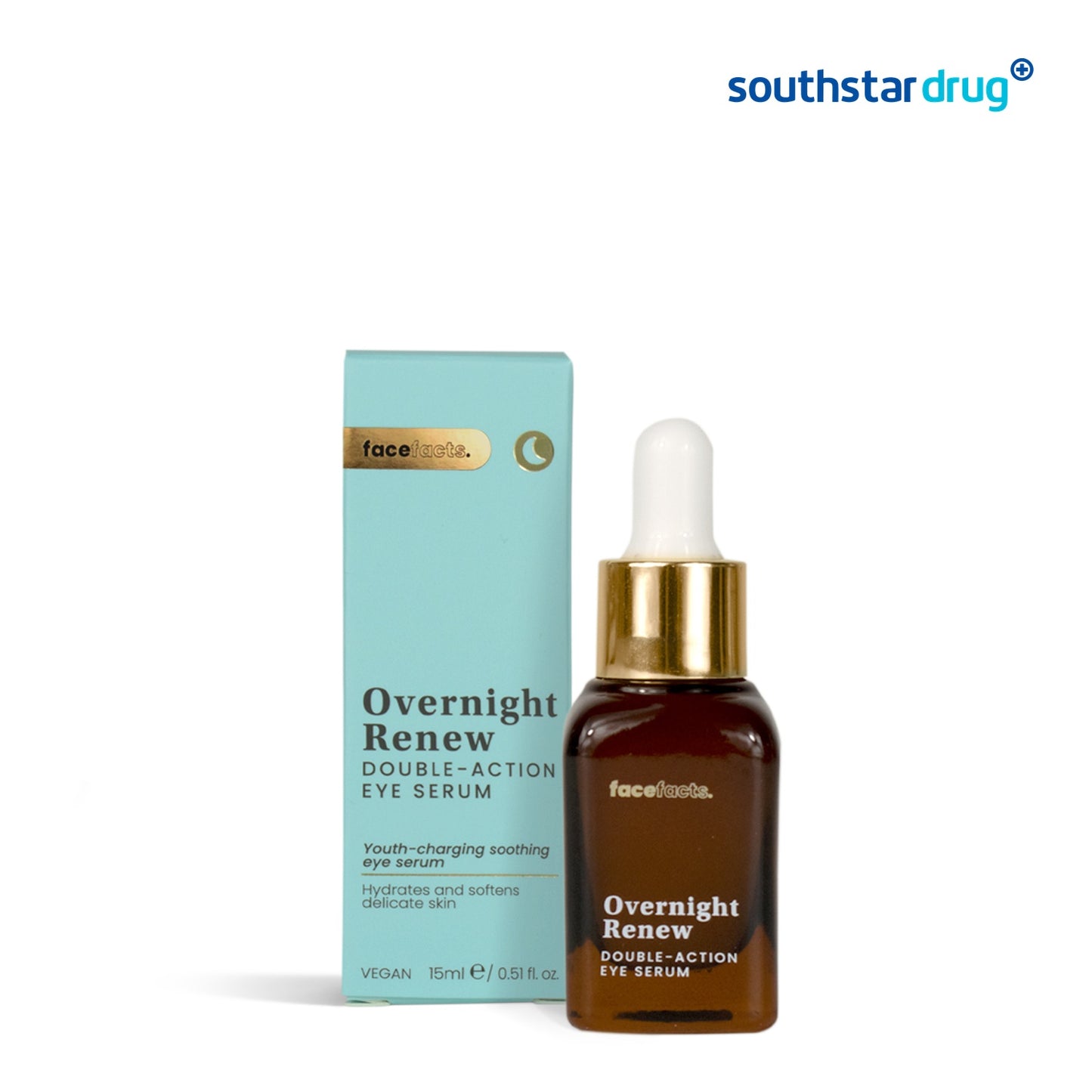 FaceFacts Overnight Renew Double Action Eye Serum 15ml Bottle