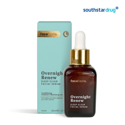 FaceFacts Overnight Renew Sleep Elixir Facial Serum 30ml Bottle