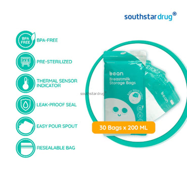 Bean Breastmilk Storage Bags 200ml - 30pcs