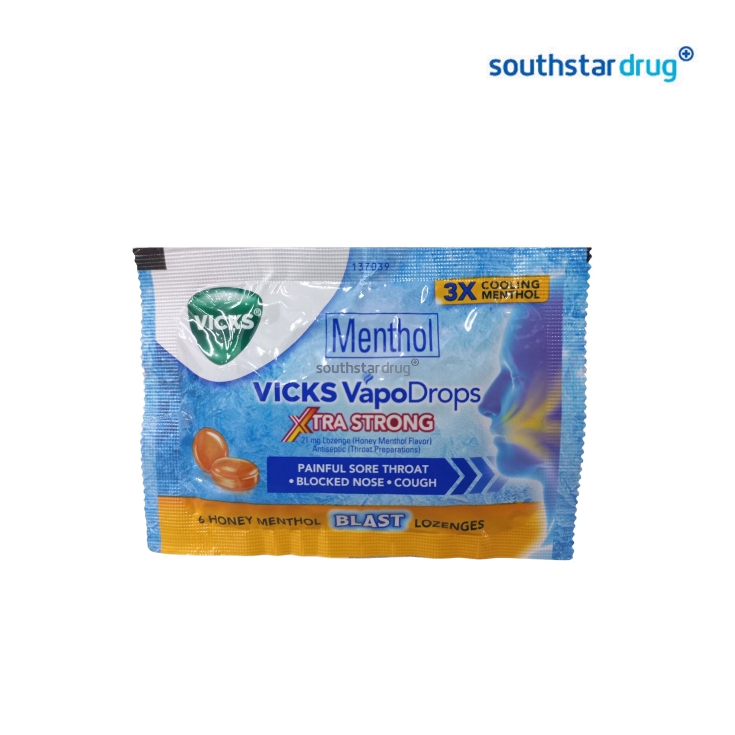 Vicks Vapodrops Xtra Strong Honey Menthol Lozenges - 6s