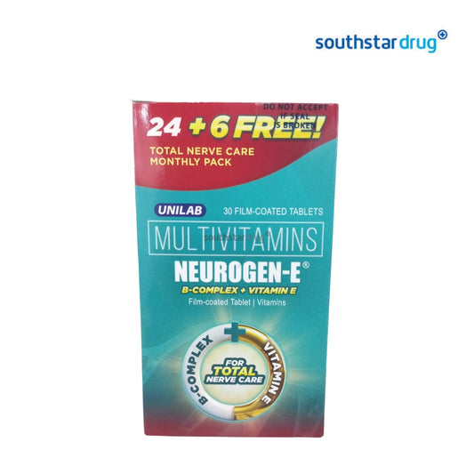 Neurogen E Tablet (24pcs + 6 free) – B Complex and Vitamin E Support for Nerve Health
