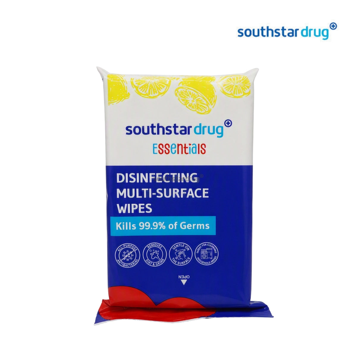 Southstar Drug Essentials Disinfecting Lemon Fresh Wipes (1 Pack, 40 Wipes) – Multi-Purpose Cleaning