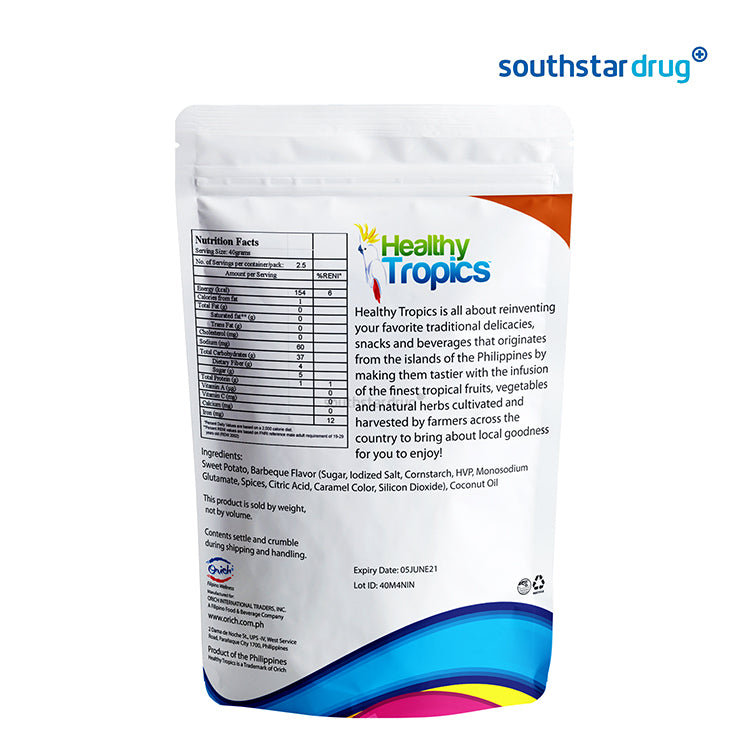 Healthy Tropics Sweet Potato Chips BBQ 100g Pouch