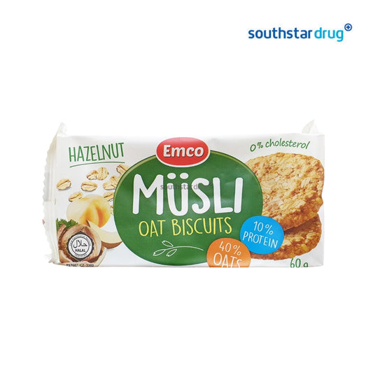 Emco Musli Oat Biscuits Hazelnut 60g