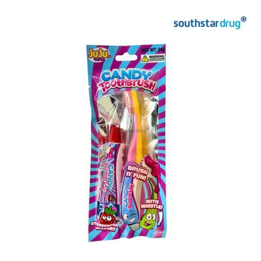 Juju Candy Toothbrush Strawberry 24g (1 Pack) – Strawberry-Flavored Candy