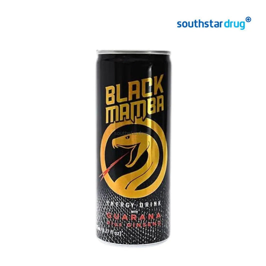 Black Mamba Energy Drink with Guarana Plus Ginseng 235ml Single-Serve Aluminum Can Low-Calorie Energy Drink