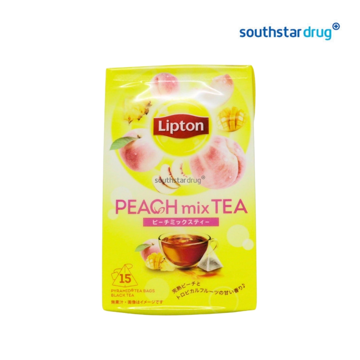 Lipton Peach Mix Tea Bags (1 Pouch, 15 Tea Bags) – Peach-Flavored Tea