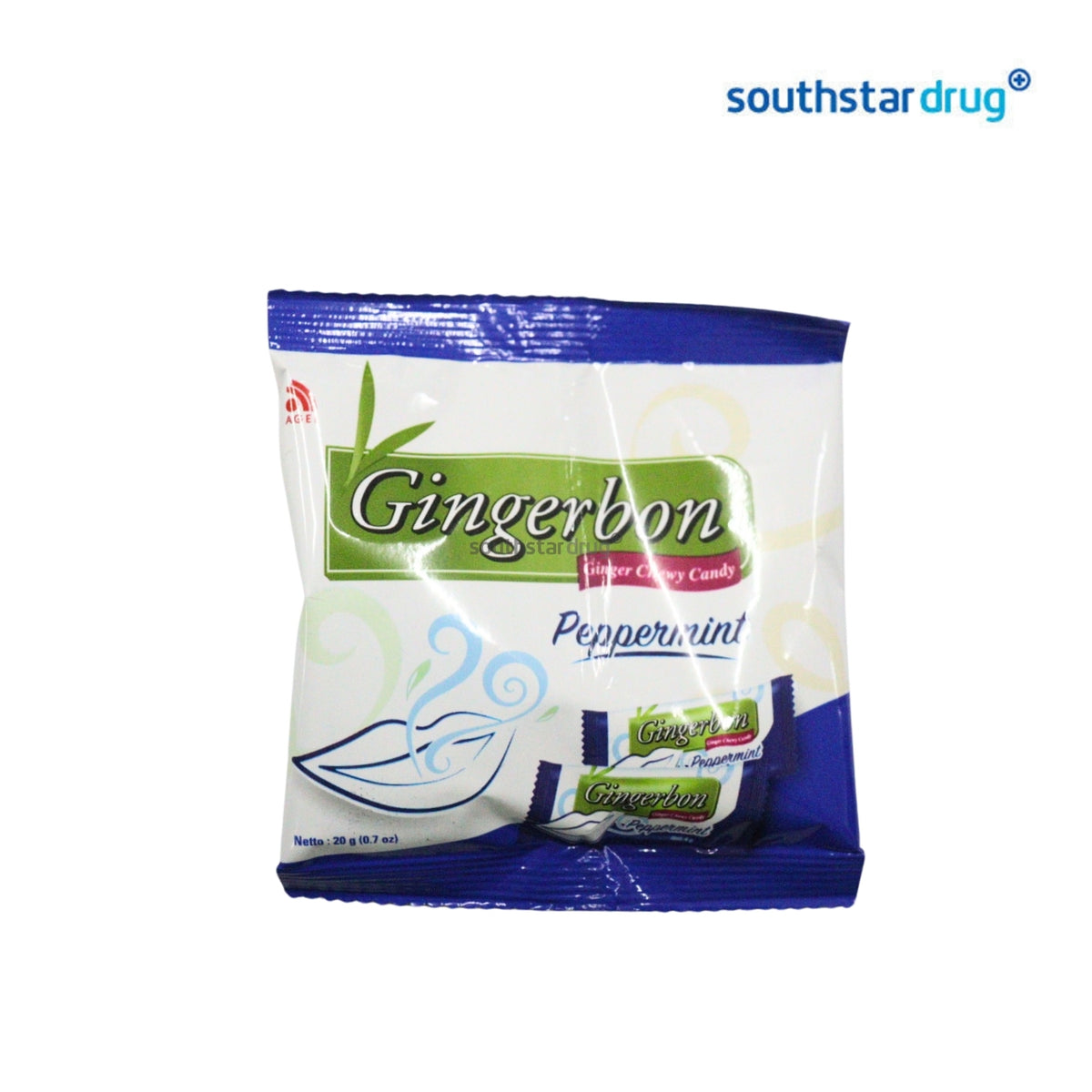 Gingerbon Peppermint Ginger Candy 20g Pack