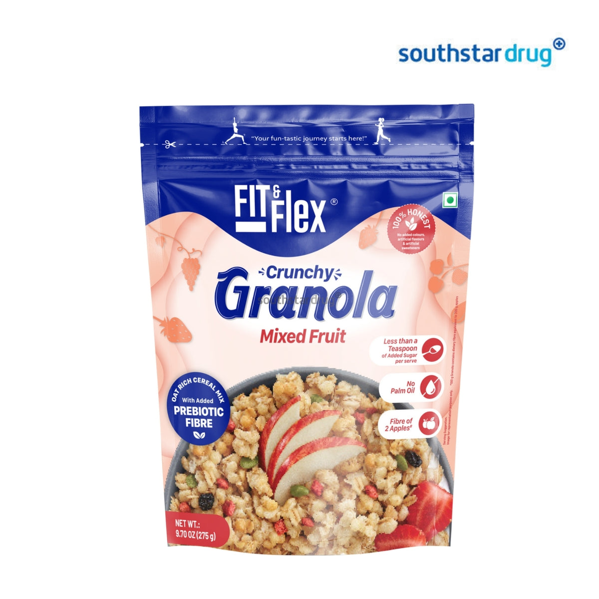Fit&Flex Granola Mixed Fruit 275g (1 Pack) – Mixed Fruit Granola Snack