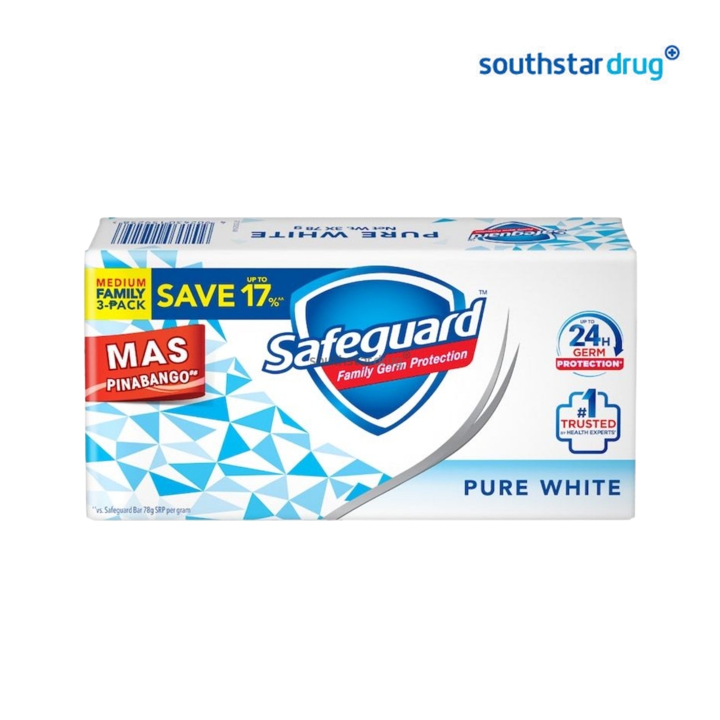 Safeguard White Bath Soap 78g (3 Bars) – Daily Hygiene Care