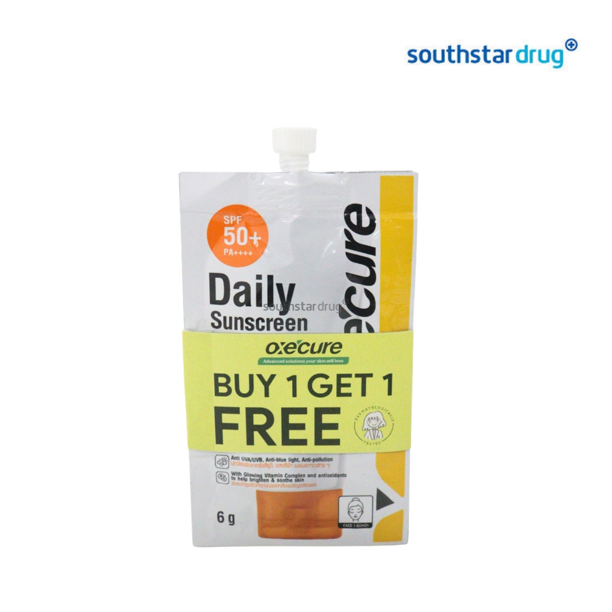 Oxecure Facial Sunscreen Daily SPF50 6g (2 Sachets)