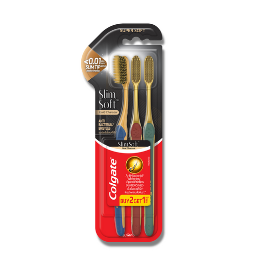 Colgate Slim Soft Gold Charcoal Buy 2 Get 1 Toothbrush