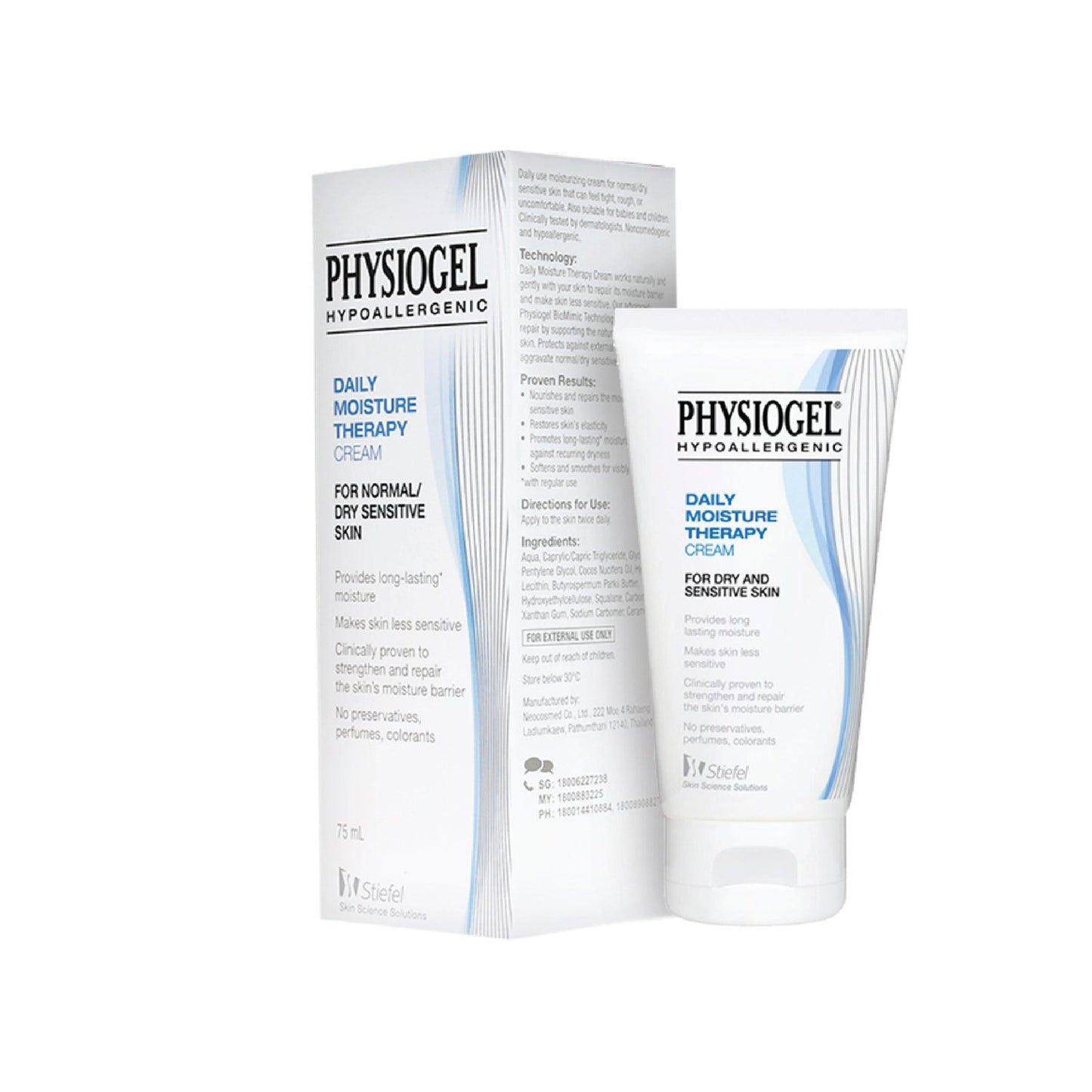 Physiogel Daily Moisture Therapy Cream 75mL tube for sensitive facial skin