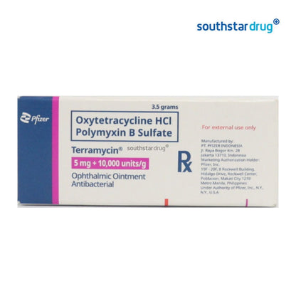 Rx: Terramycin 5mg/10000Units/g 3.5g Ophthalmic Ointment