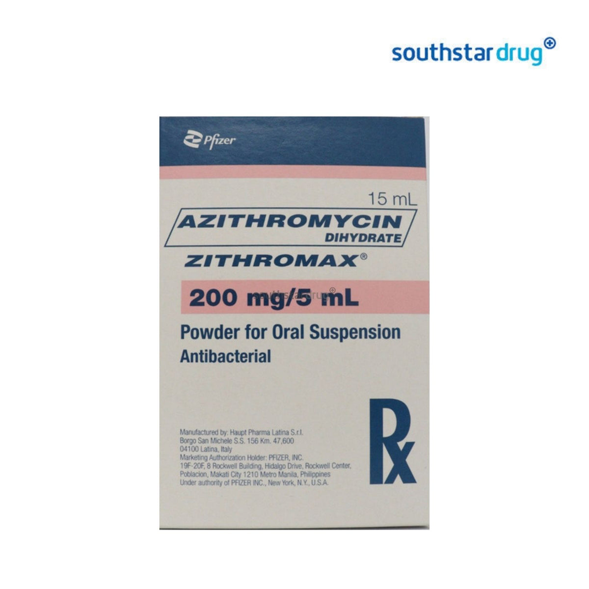 Rx: Zithromax 200mg 15ml Powder for Oral Suspension