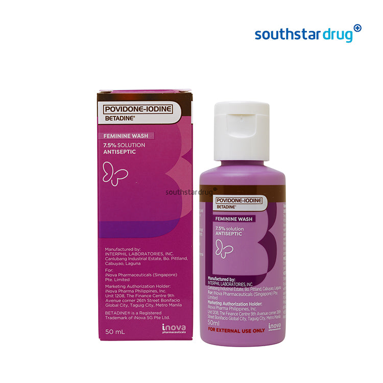 Betadine Feminine Wash 50ml (1 Bottle) – Feminine Hygiene Care