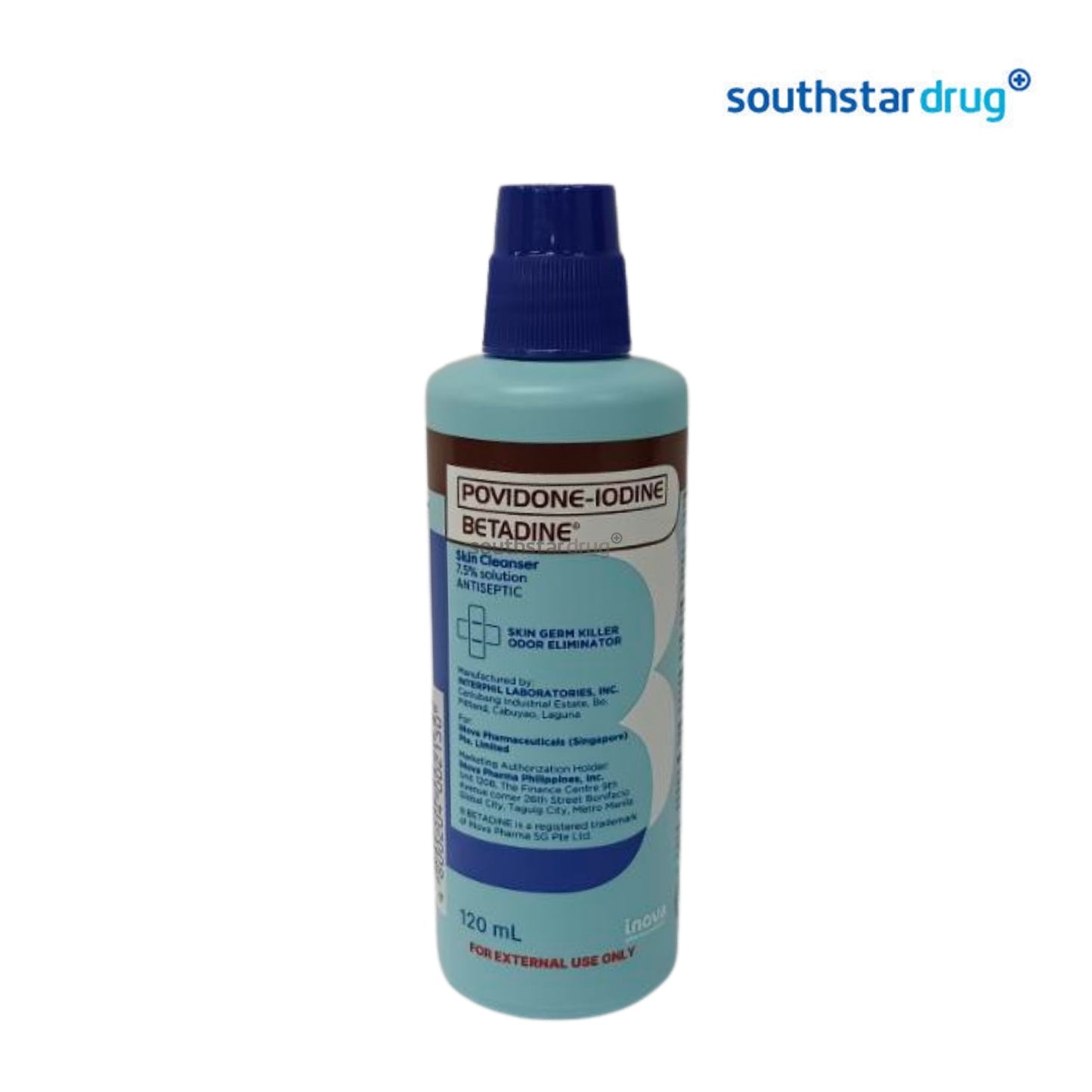 Betadine Skin Cleanser Solution 7.5% 120ml (1 Bottle) – Antiseptic Skin Cleansing