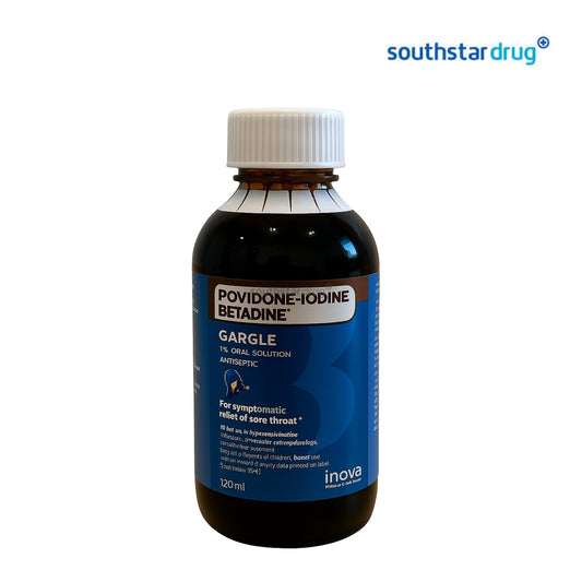 Betadine Gargle Solution 120ml (1 Bottle) – Oral Hygiene Support