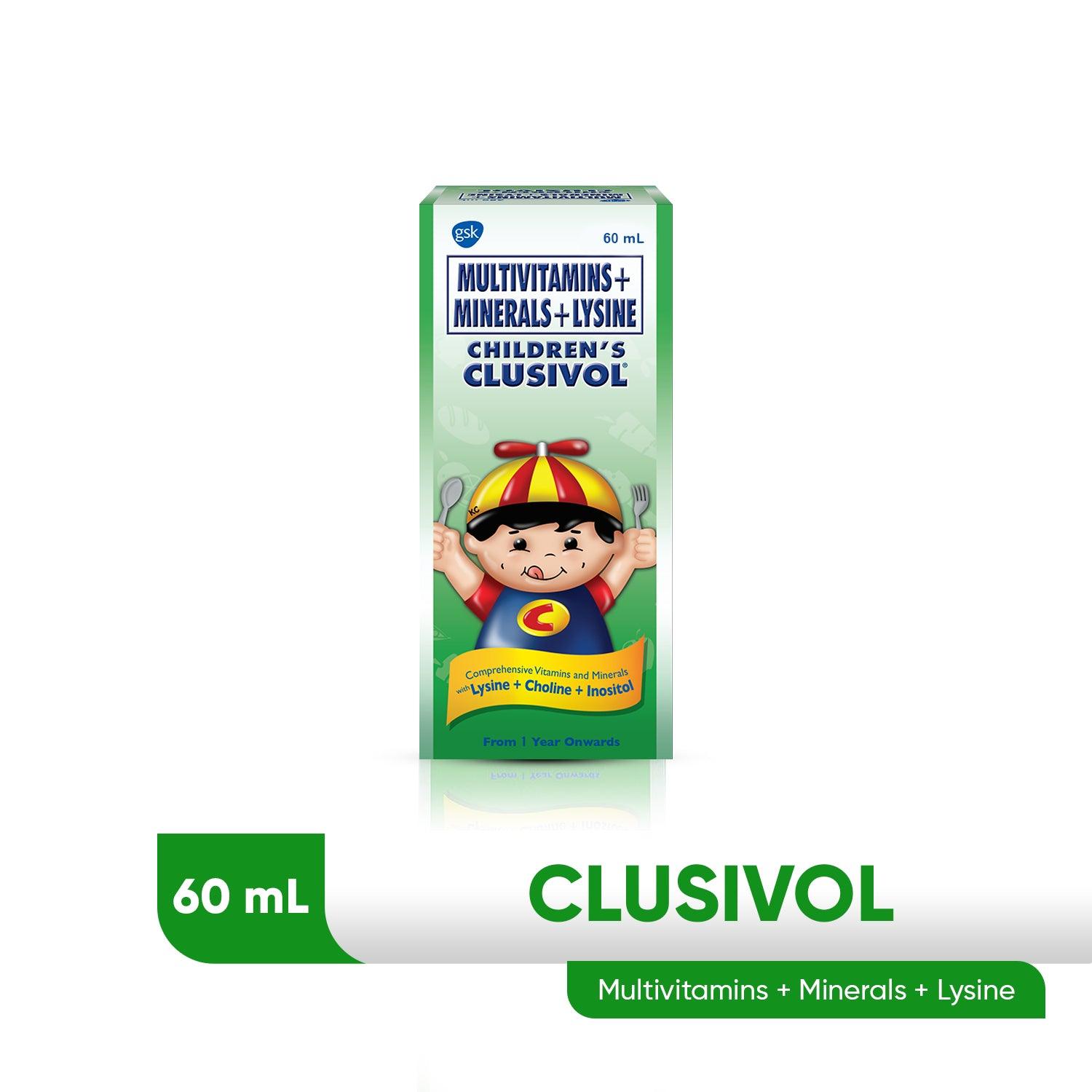 Clusivol Multivitamins + Minerals + Lysine Syrup 60ml - Southstar Drug