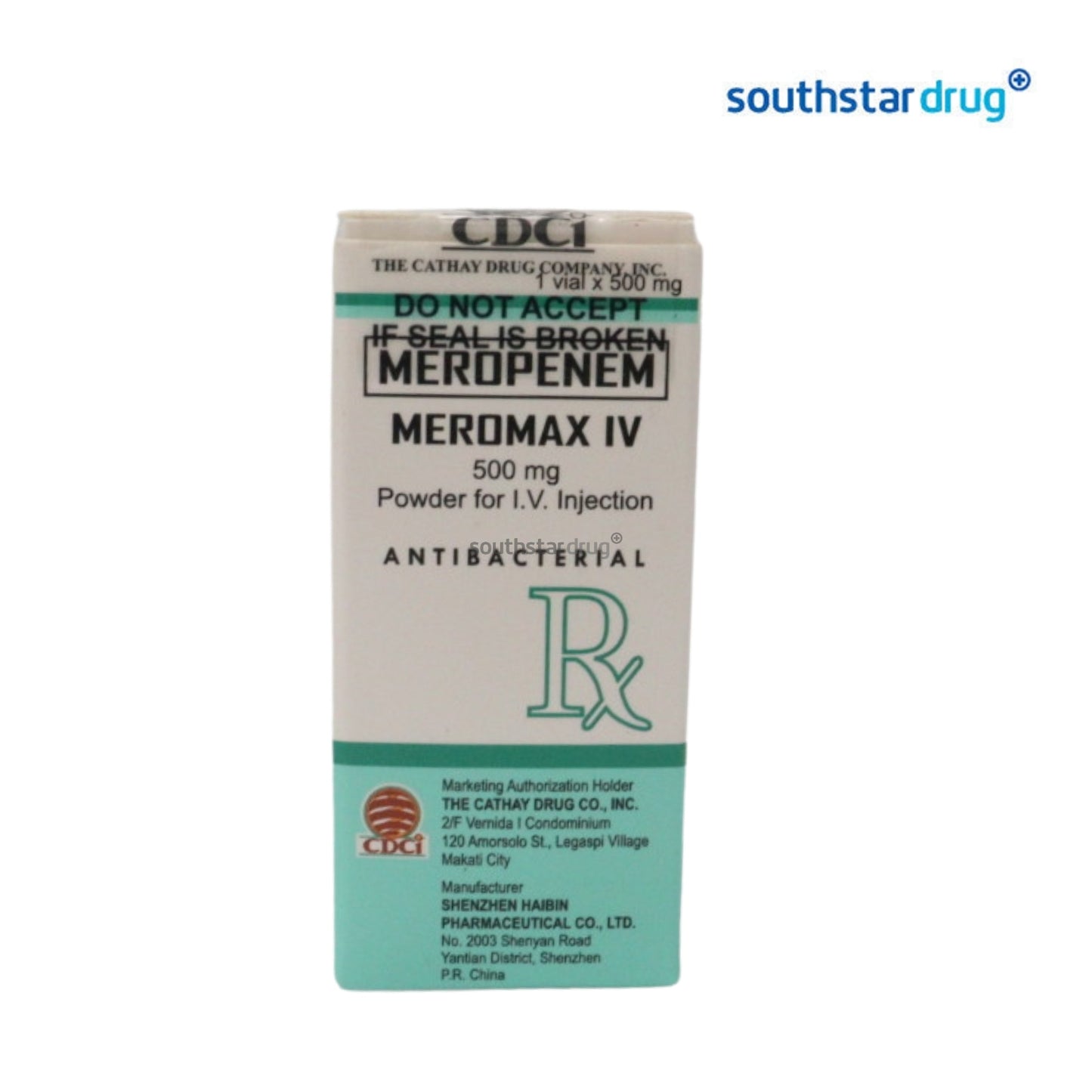 Rx: Meromax IV 500 g Vial