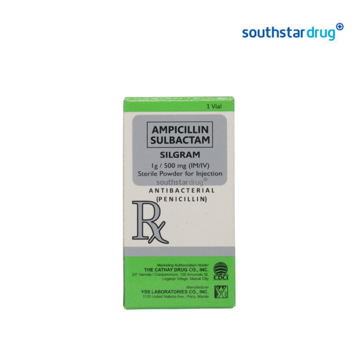 Rx: Silgram 1g / 500mg (I.M. / I.V.) Vial