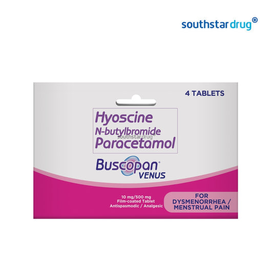 Buscopan Venus Tablet 10mg/500mg (4 Tablets) – Women’s Comfort Support