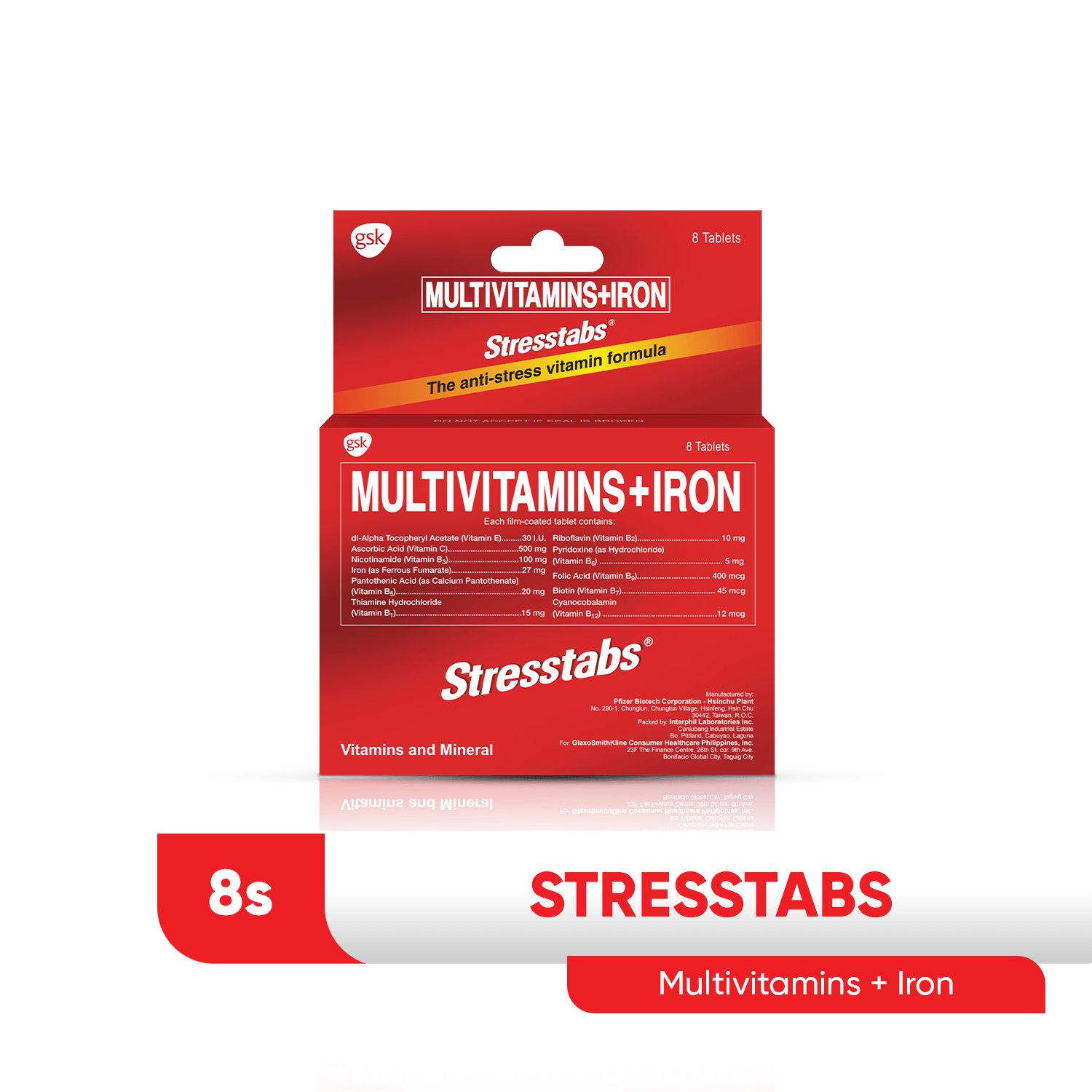 Stresstabs Multivitamins + Iron Tablets - 8s - Southstar Drug