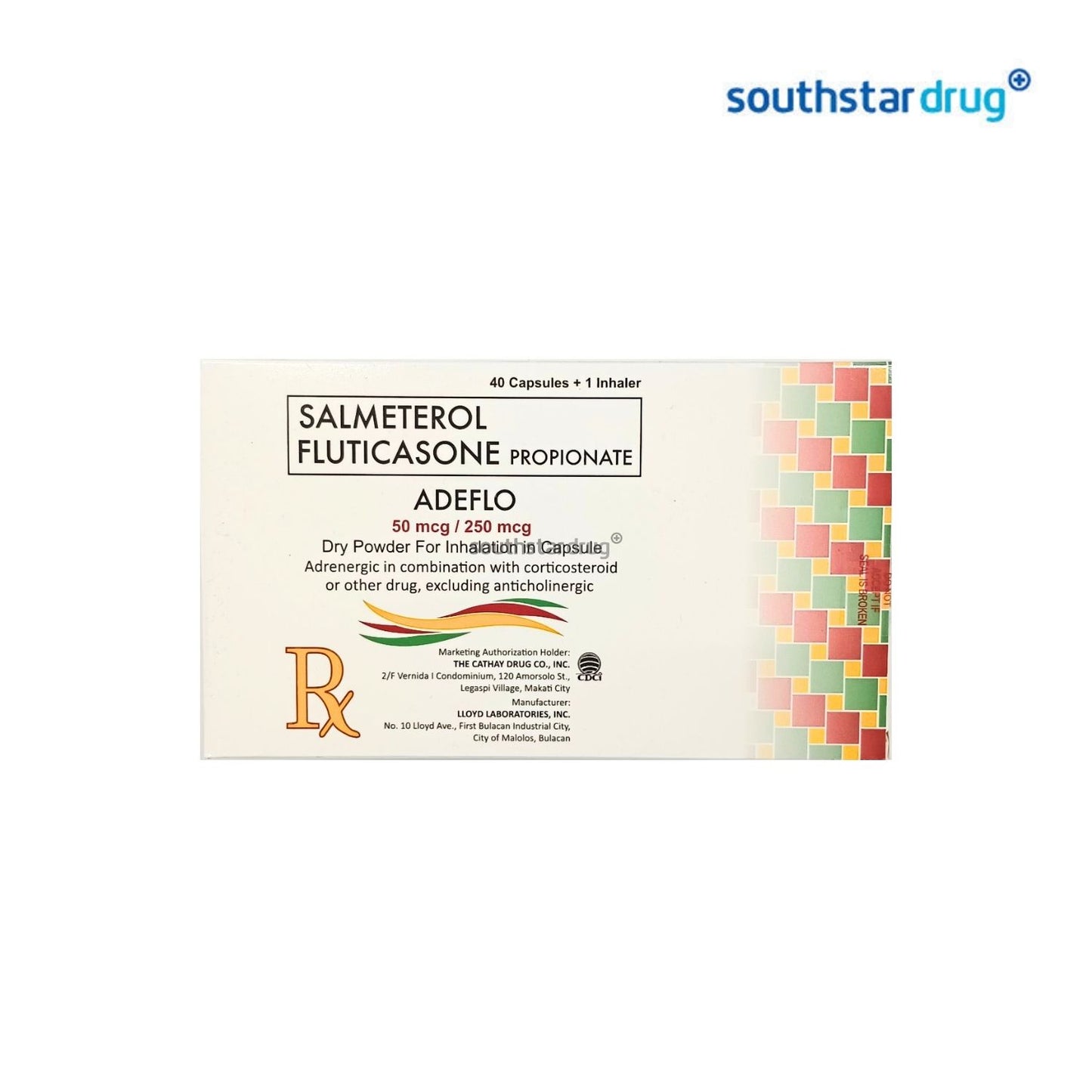 Rx: Adeflo 50mcg / 250mcg 40 Capsules + 1 Inhaler