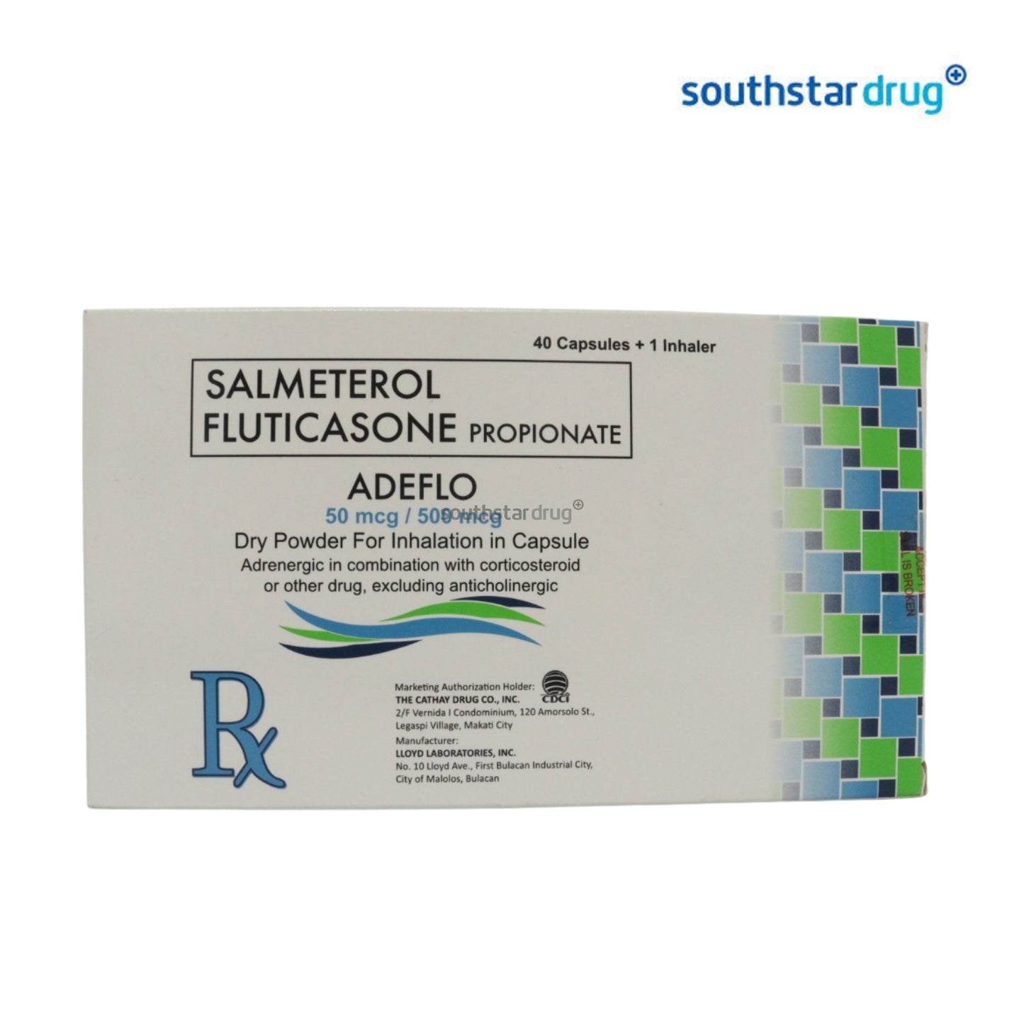 Rx: Adeflo 50mcg / 500mcg Dry powder for Inhalation Capsule