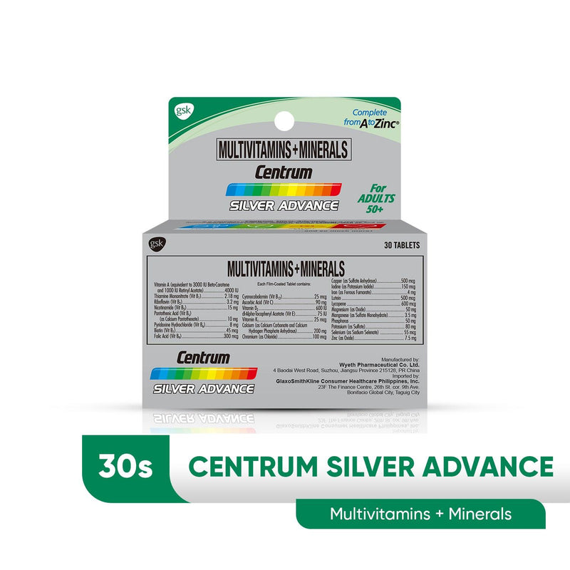 Centrum Silver Multivitamins + Minerals Tablets - 30s - Southstar Drug