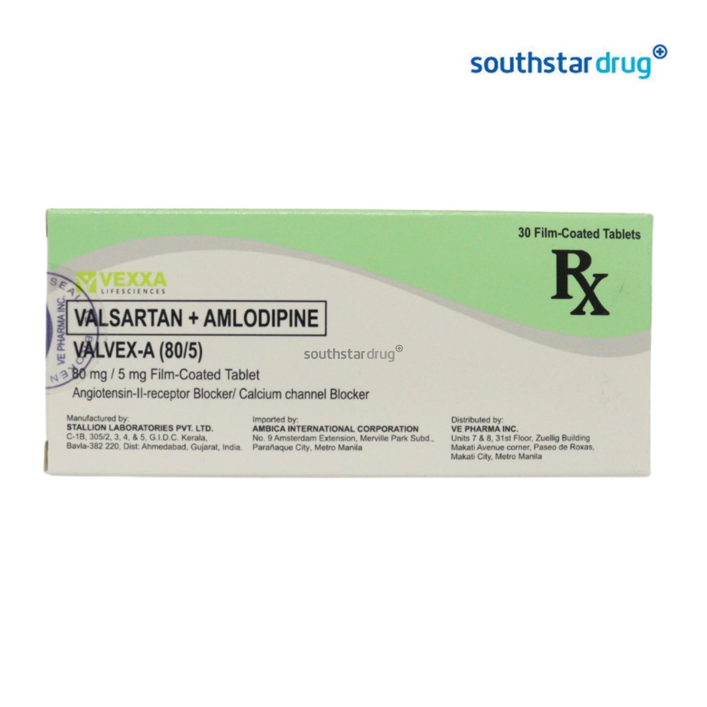 Rx: Valvex 80mg/5mg Tablet