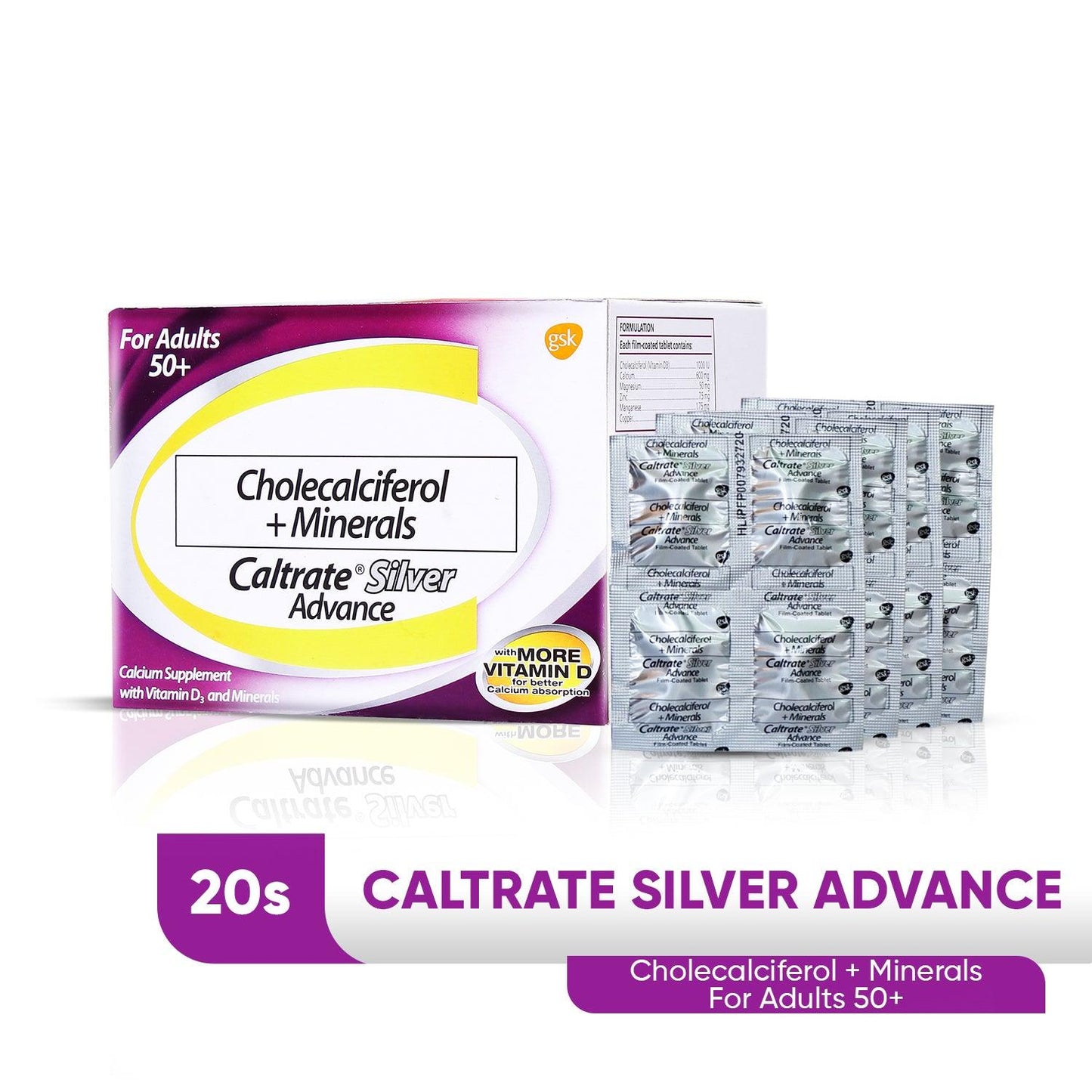 Caltrate Silver Advance Cholecalciferol + Minerals Tablets - 20s - Southstar Drug