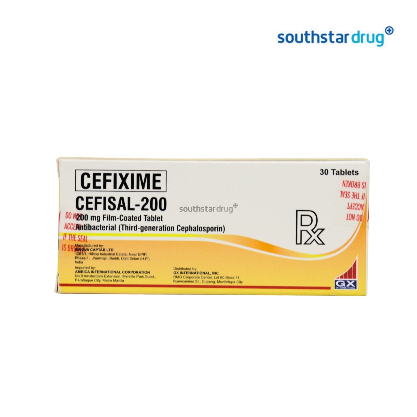 Rx: Cefisal 200 200mg Tablet