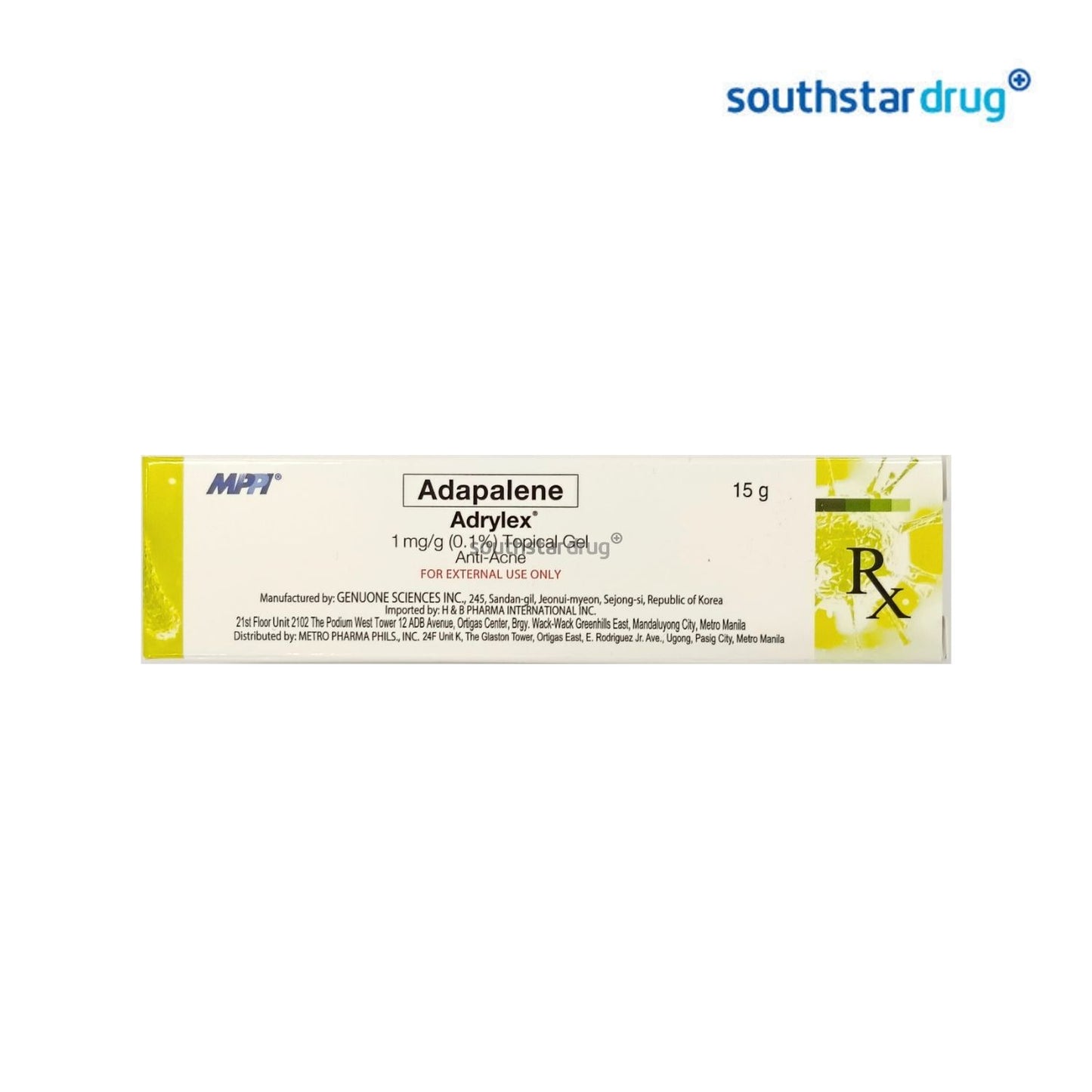 Rx: Adrylex 1mg/g Gel Tube 15g