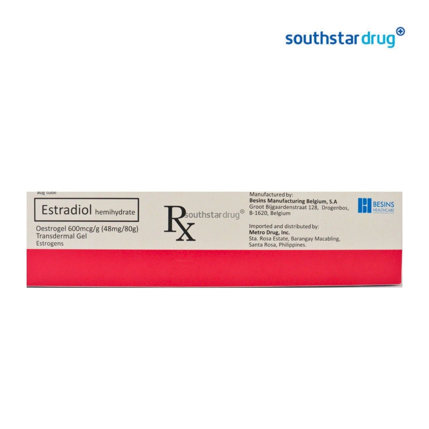 Rx: Oestrogel 600mcg/g (48mg/80g) Gel 80g