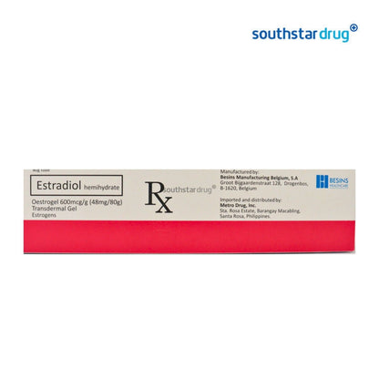 Rx: Oestrogel 600mcg/g (48mg/80g) Gel 80g