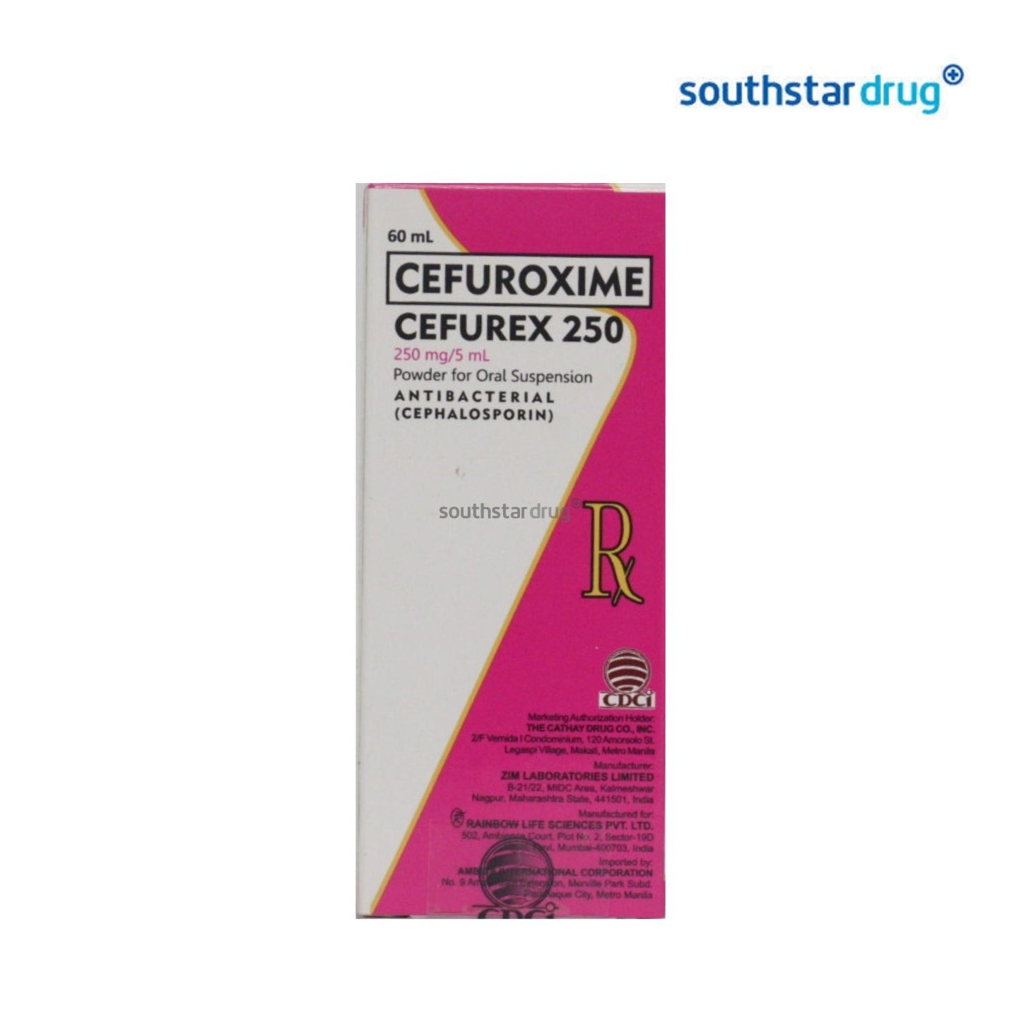 Rx: Cefurex 250 250mg/5ml Suspension 60ml