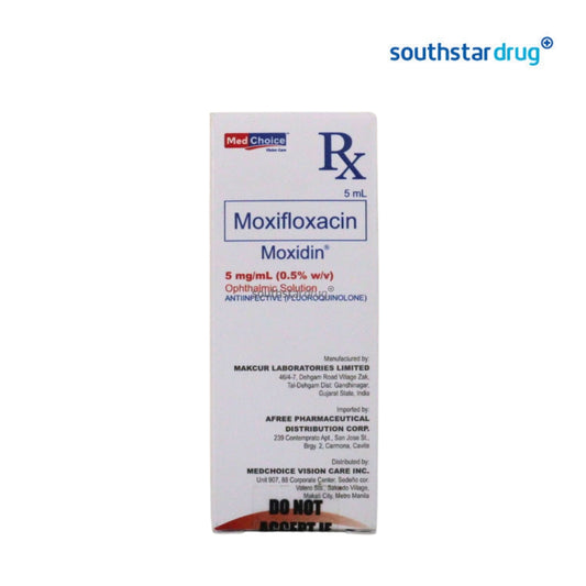 Rx: Moxidin 5mg/ml Ophthalmic Solution 5ml