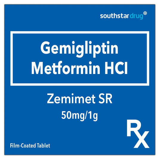 Rx: Zemimet SR Film-Coated 50mg/1g Tablet - Southstar Drug