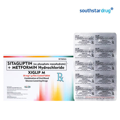 Rx: Xiglip M 50mg/1g Film-coated Tablet