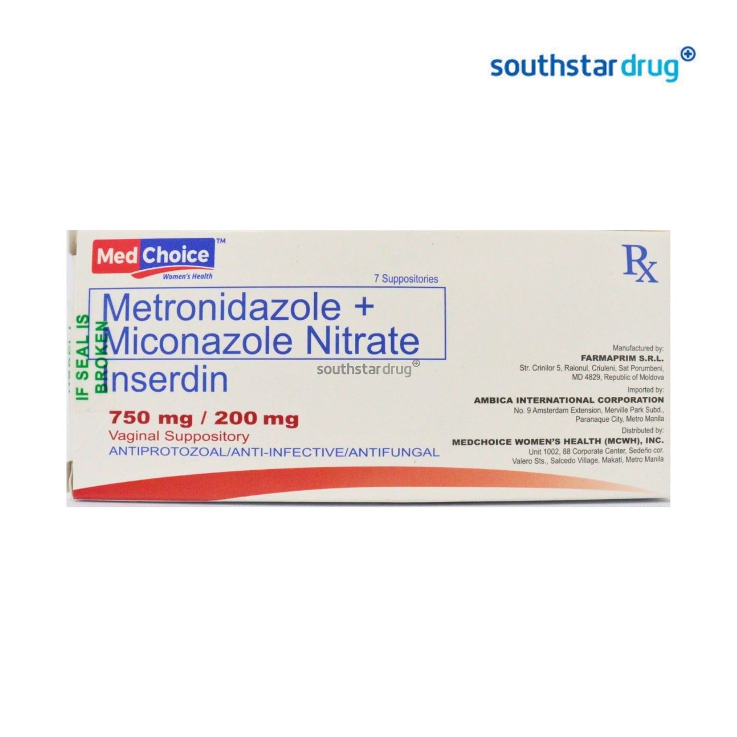 Rx: Inserdin 750mg/200mg Vag Suppository