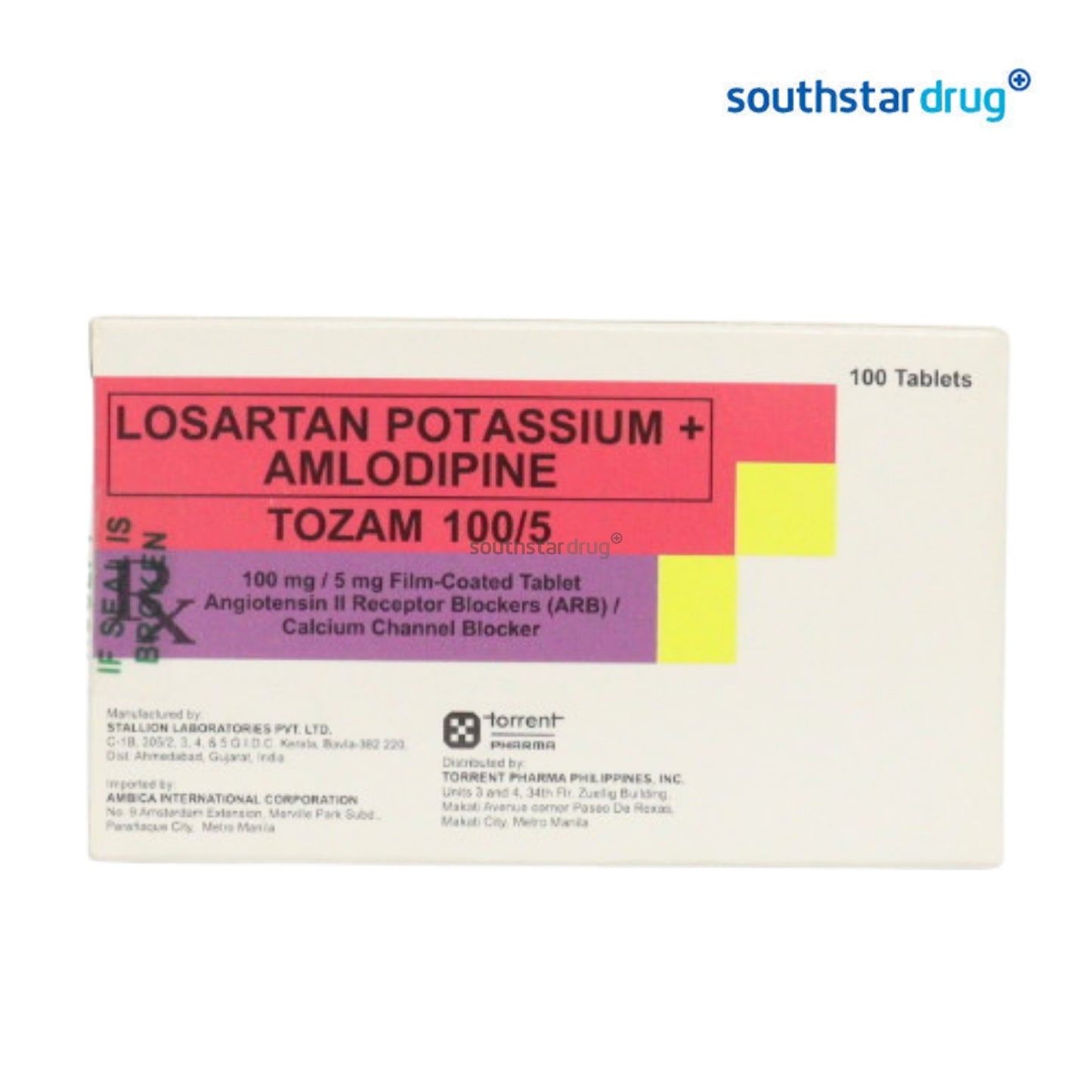 Rx: Tozam 100/5 100mg/5mg Film-coated Tablet