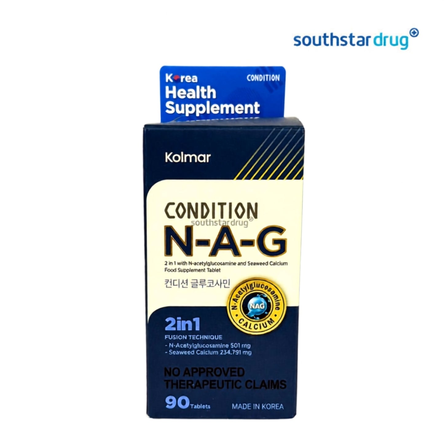 Condition NAG 2-in-1 Food Supplement Tablet (90 Tablets) – N-Acetylglucosamine and Calcium Support