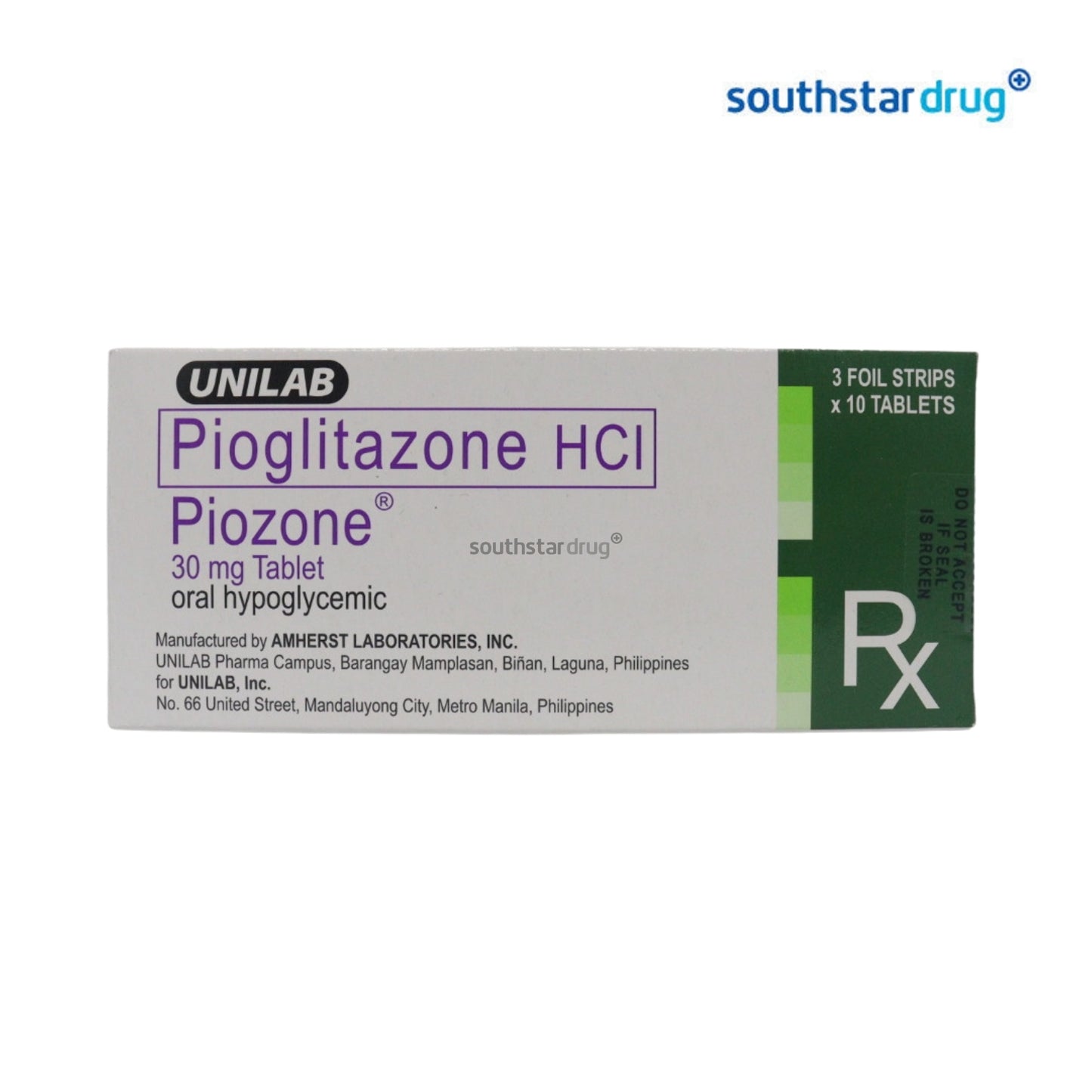 Rx: Piozone 30mg Tablet