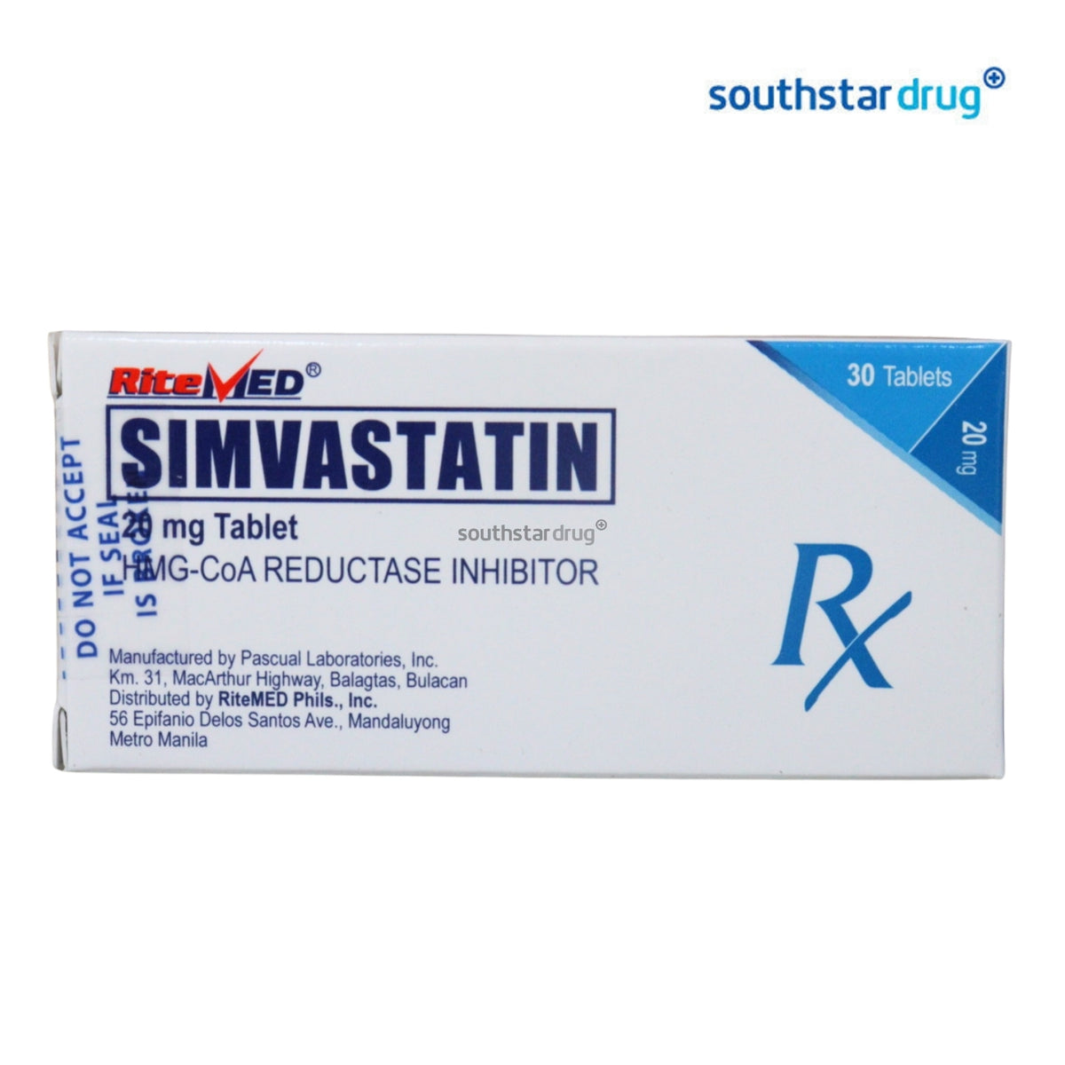 Rx: RiteMed Simvastatin 20mg Tablet