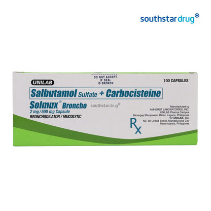 Rx: Solmux Broncho 2mg / 500mg Capsule