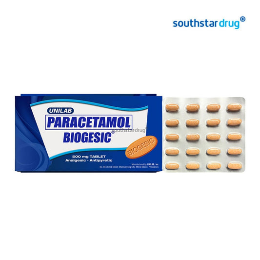 Biogesic 500mg Caplets (20pcs tablets) – Paracetamol for Fever & Mild Pain Relief
