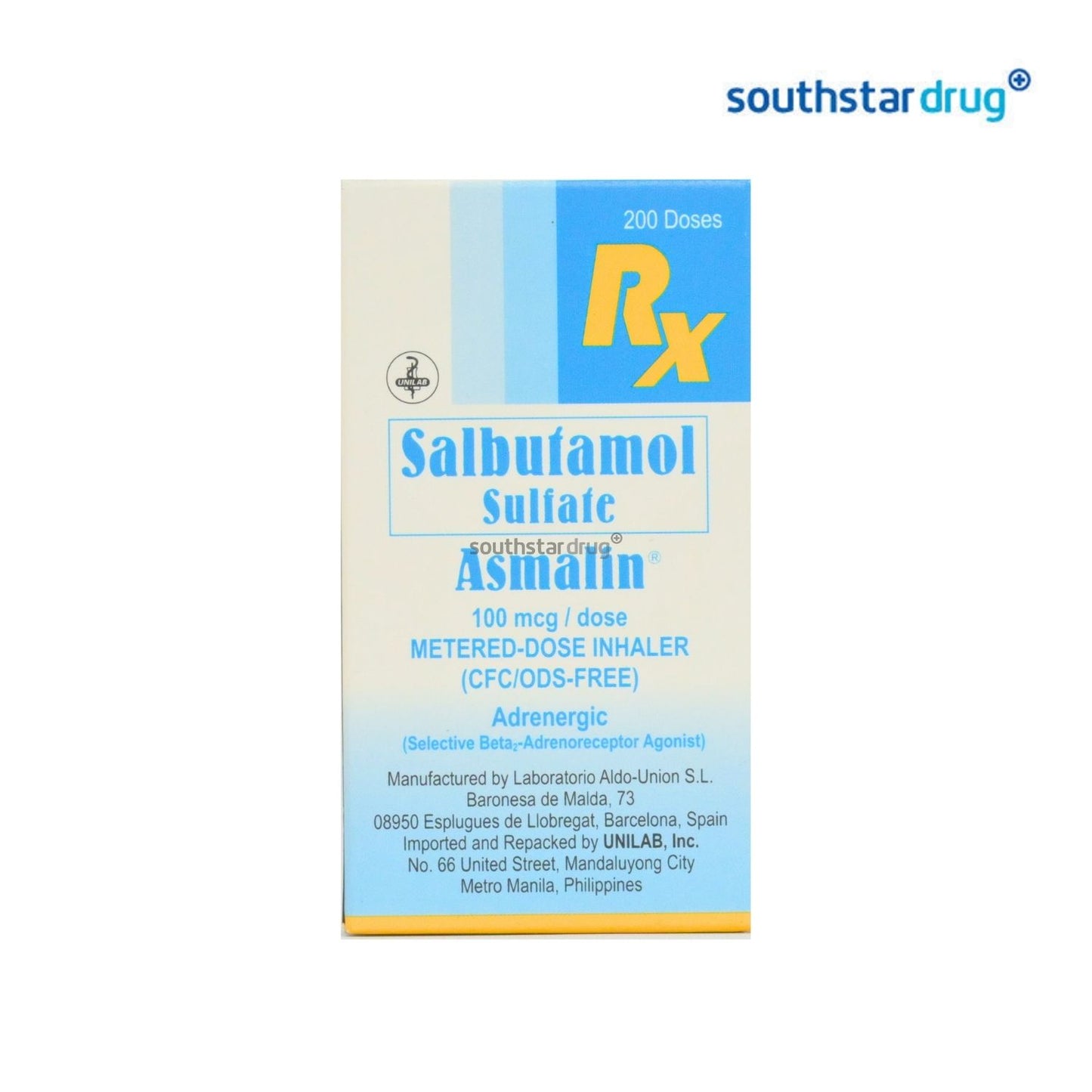 Rx: Asmalin 100mcg / dose Metered Dose Inhaler