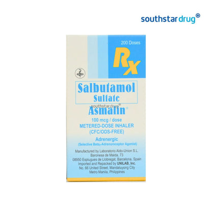Rx: Asmalin 100mcg / dose Metered Dose Inhaler